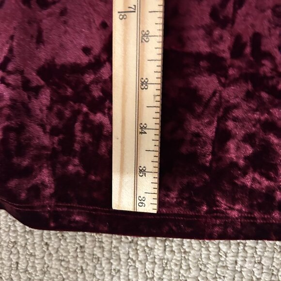 Bardot Dress Women's SZ10L Crushed Velvet Burgundy Choker Deep V Whimsygoth - Picture 7 of 7